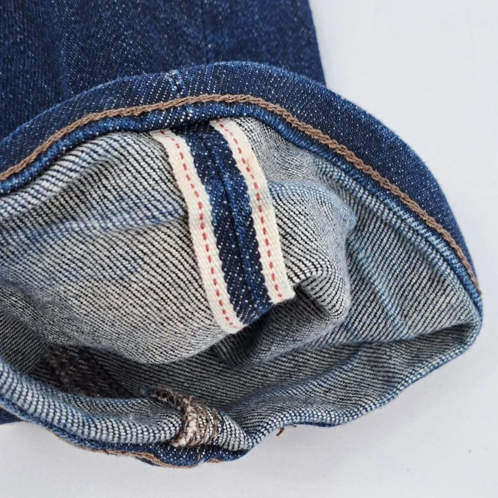 Uniqlo Slim Straight Jeans Mens 33x34 Cotton Indigo Selvedge Kaihara Denim